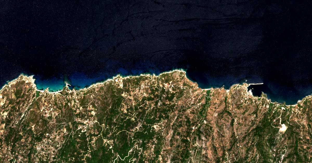 Δορυφορικός χάρτης: Αυλάκι Ικαρίας