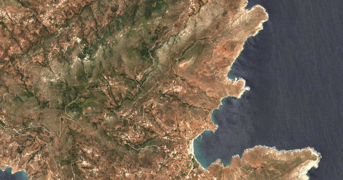 Δορυφορικός χάρτης: Κόχυλος Άνδρου