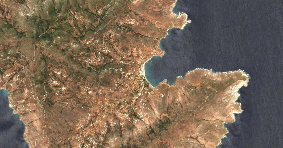 Δορυφορικός χάρτης: Όρμος Κορθίου
