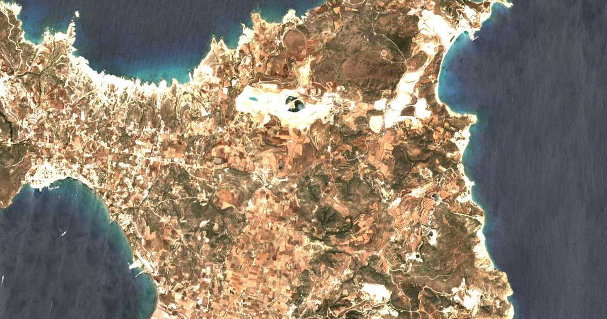 Δορυφορικός χάρτης: Κατσαρώνας Μήλου