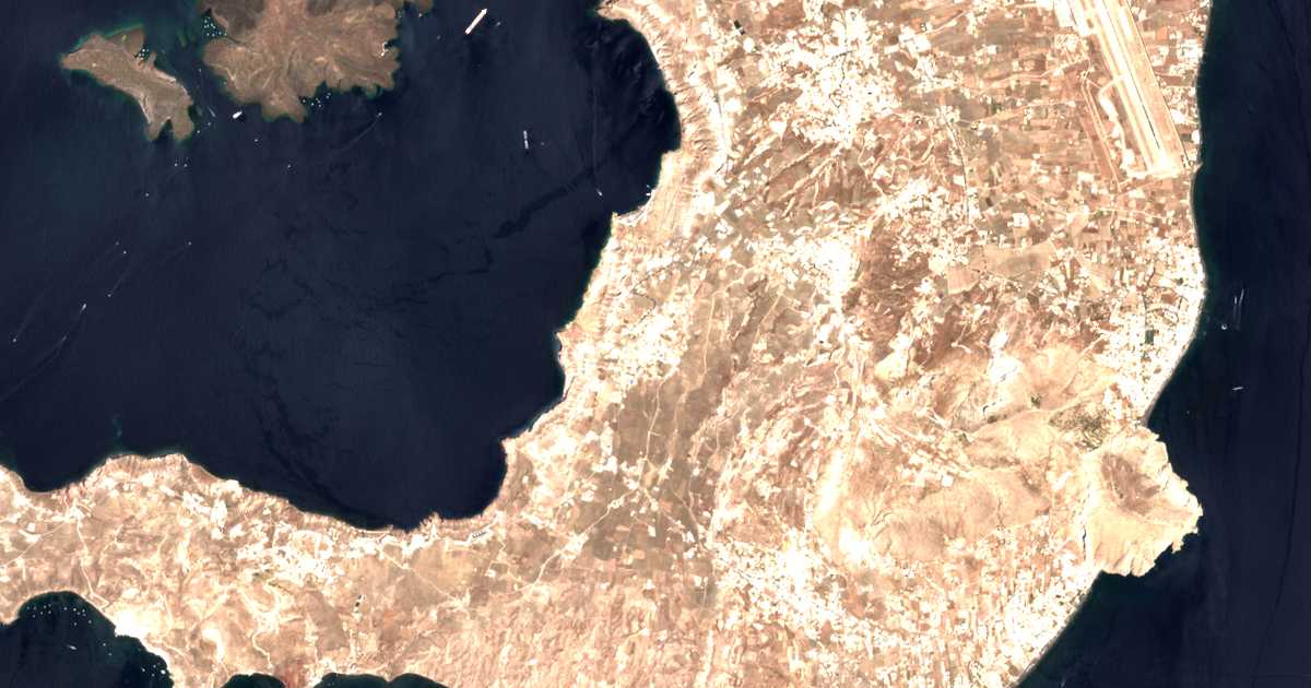 Δορυφορικός χάρτης: Μεγαλοχώρι Θήρας